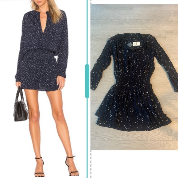 Rails Juliette Navy Galaxy Stars And Moon Print Mini Dress Size L NWT - Picture 1 of 5